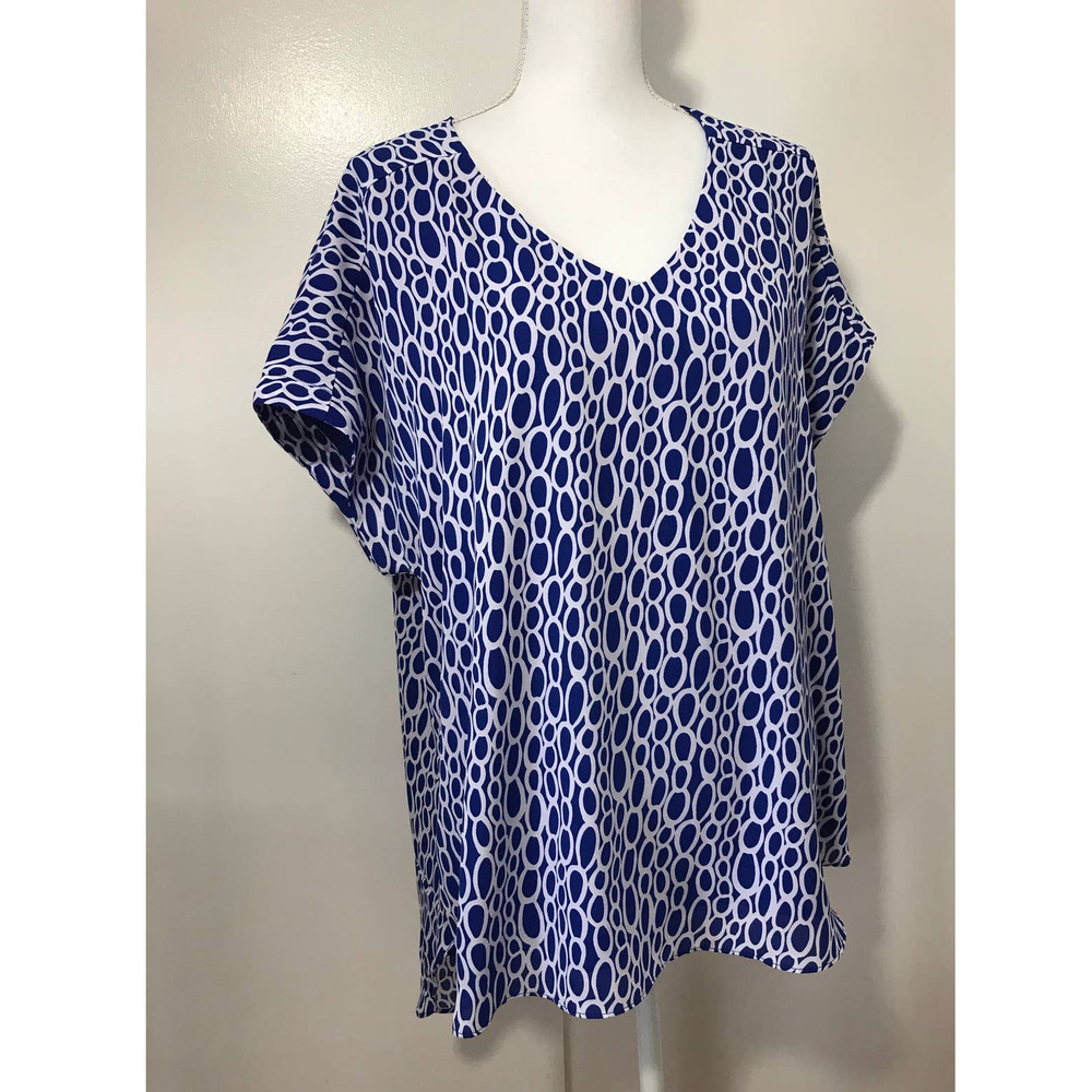 Short Sleeve Hi-Low Blouse Size XL- Cato Fashions
